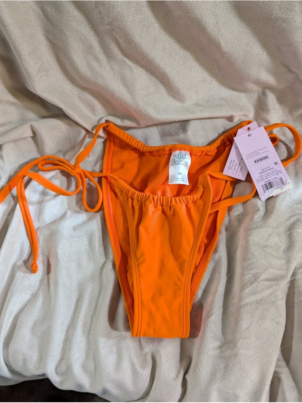 Bright Orangeโ Tie-Side Bikini Bottoms